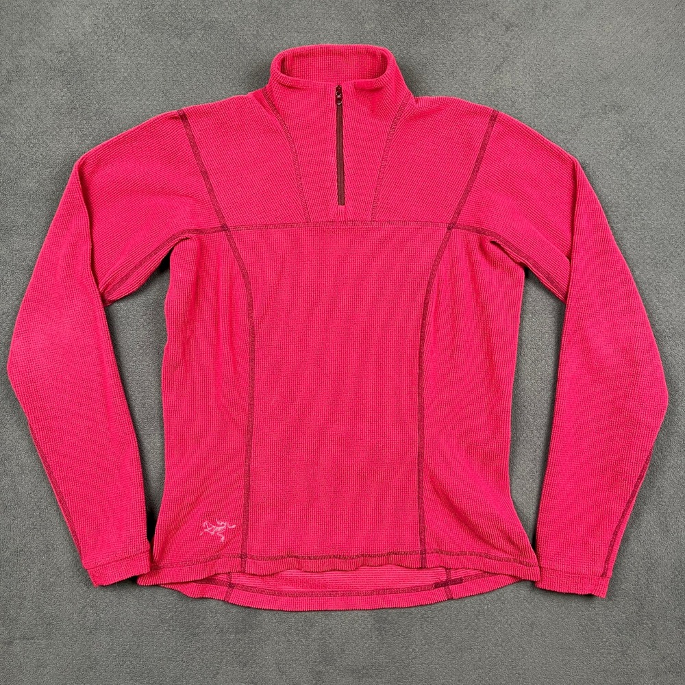 Arc'teryx Delta LT 1/4 Zip Waffle Fleece Pullover Womens Small Pink Polartec